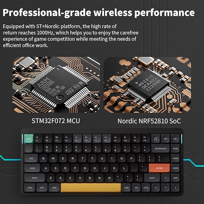 nuphy Air75 V2 Portable 75% Mechanical Keyboard,Wireless Keyboard,Supports Bluetooth/2.4G/USB-C RGB Bluetooth Keyboards,Compatible with Windows/Mac OS/Linux Systems-Gateron Blue Switch