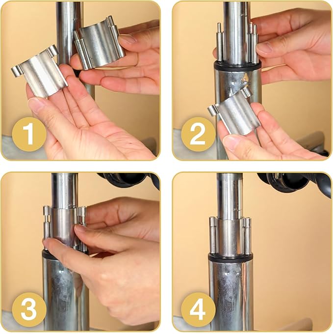 Office Chair Sinking Fix Kit to Stop Sink|Made of Steel Strong Enough to Support Maximum 800 Pounds | No More Sink &No Need to Replace Chair Gas Lift Cylinder - Silver