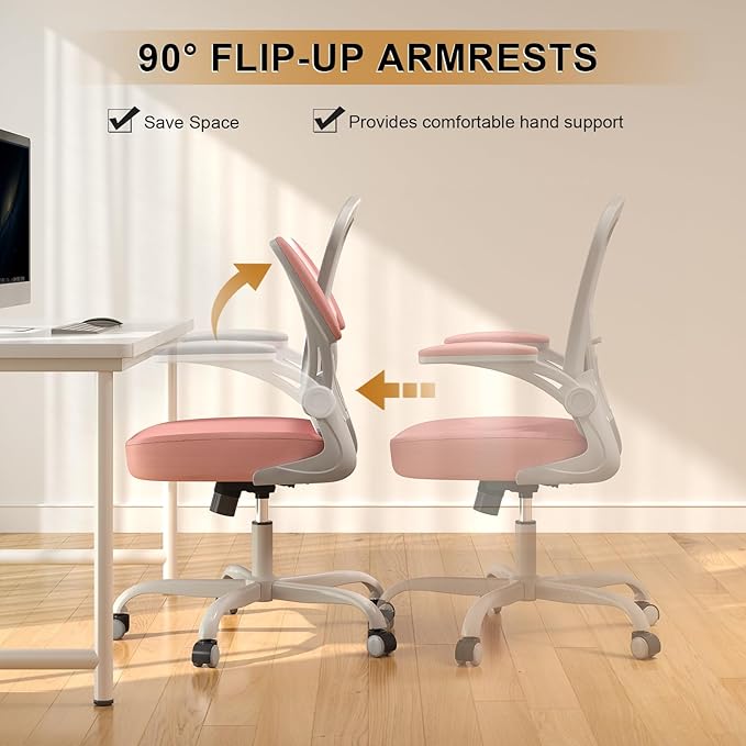 Office Chair, Ergonomic Desk Chairs 330LBS Capacity High Back Mesh Computer Chair with Flip-up Armrests, Comfy Work Chair with Adjustable Lumbar Support