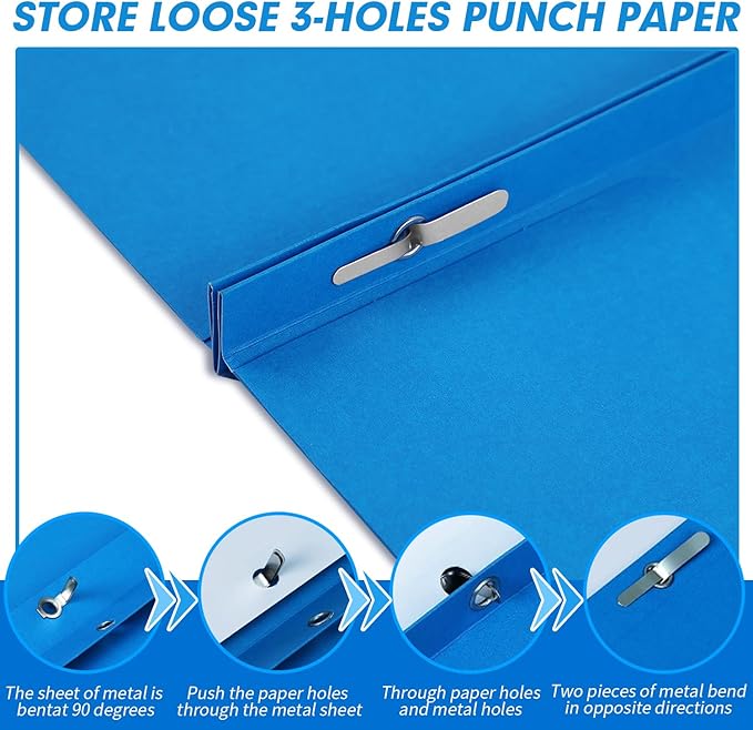 Two Pocket Folders, RAZCC 75 Pack Two Pocket Folders with Prongs, 3 Prong Folders Fit Letter Size Paper, Pocket Paper File Folders for School Office Home Business, Assorted 5 Colors