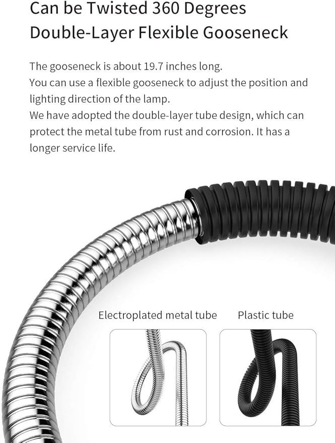 Work Desk Light, Machine Work Light, LED Flexible Gooseneck Light 700 Lumens IP66 Water and Dust Resistant 110-240 Volt Universal Fixed Base Work Light for Machine Tool and Lathe Industrial Lighting
