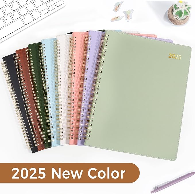 SUNEE 2026 Weekly & Monthly Planner 9"x11.2"- 12 Month (January 2026 - December 2026), Vegan Leather Cover, Pocket, Bookmark, Notes, Monthly Tab, Brown