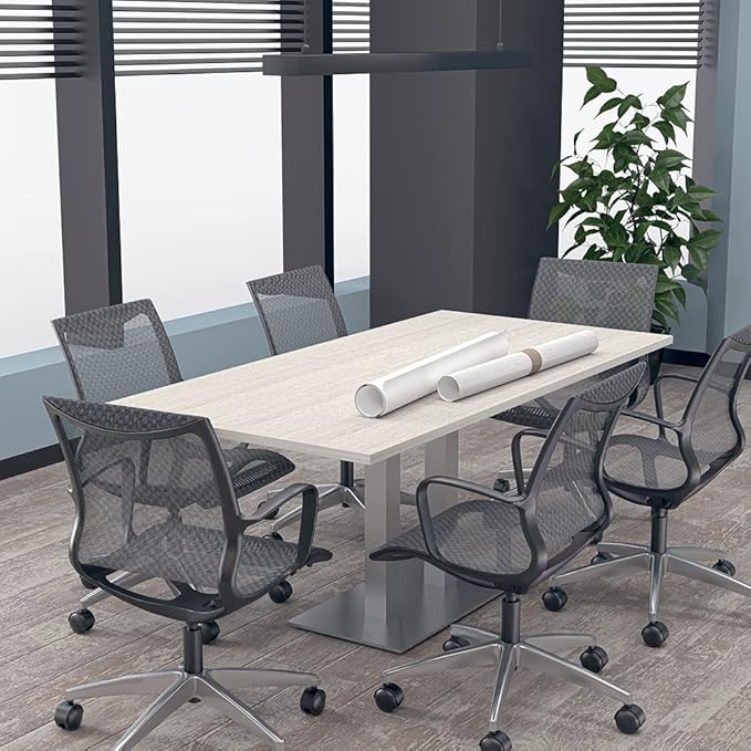 SKUTCHI DESIGNS INC. 6 Person Conference Table with Metal Base | Rectangular Shaped | Harmony Series | 6' | Asian Night