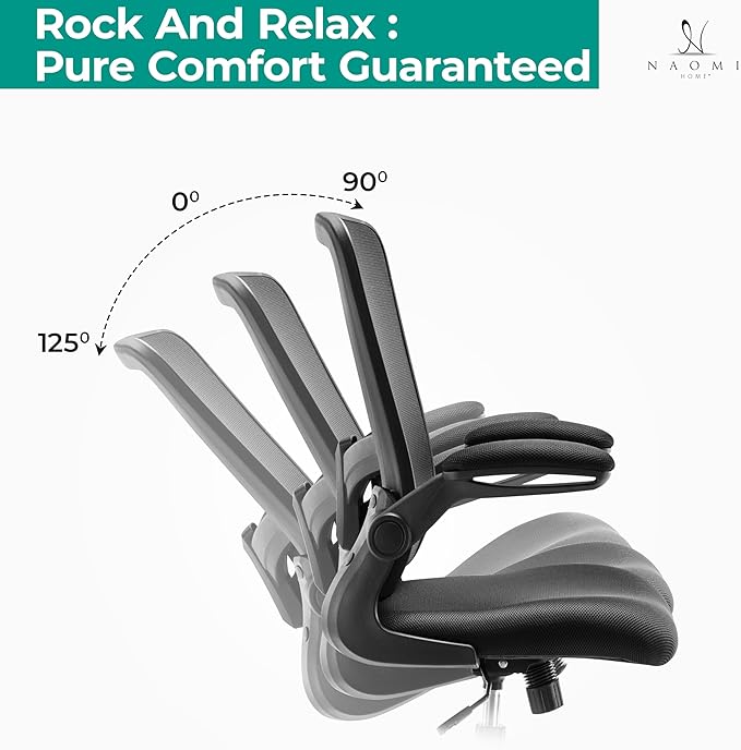 Serena Ergonomic Mesh Drafting Chair - Adjustable, Breathable Mesh, Lumbar Support, Ergonomic and Height Adjustable Flip-Top Office Chair with Foot Ring and Productivity - Gray