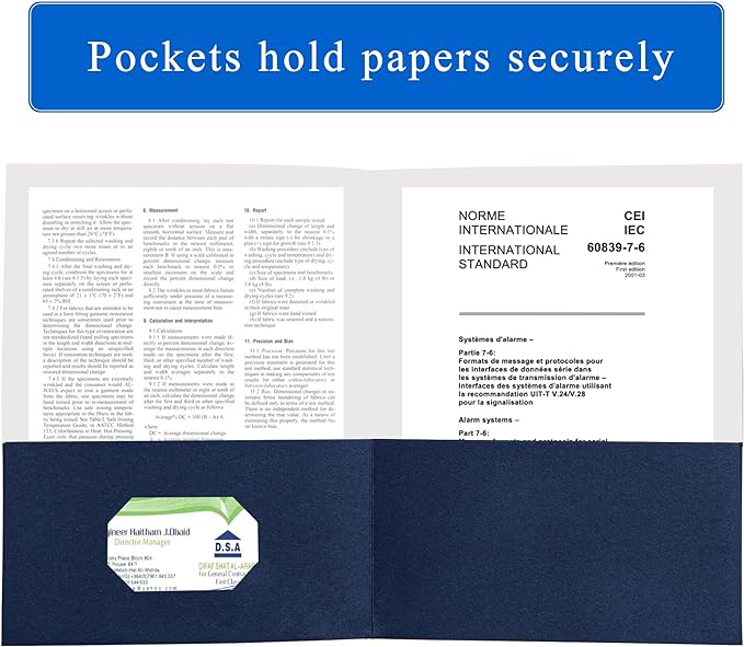 Zzrywuty 100 Packs Paper Folders with Pockets for Students,Businessmen and Office Workers,Letter Size,Two Pocket Folders with Card Slot for School Supplies,Office,Business (Royal Blue)