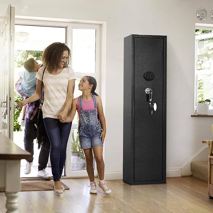 Greenvelly 8-12 Gun Safe for Rifles and Pistols,Quick Access Rifle Gun Safe with Password Lock, Long Gun Cabinet with Shelves and Pockets for Home,Office(No Assembly Required)