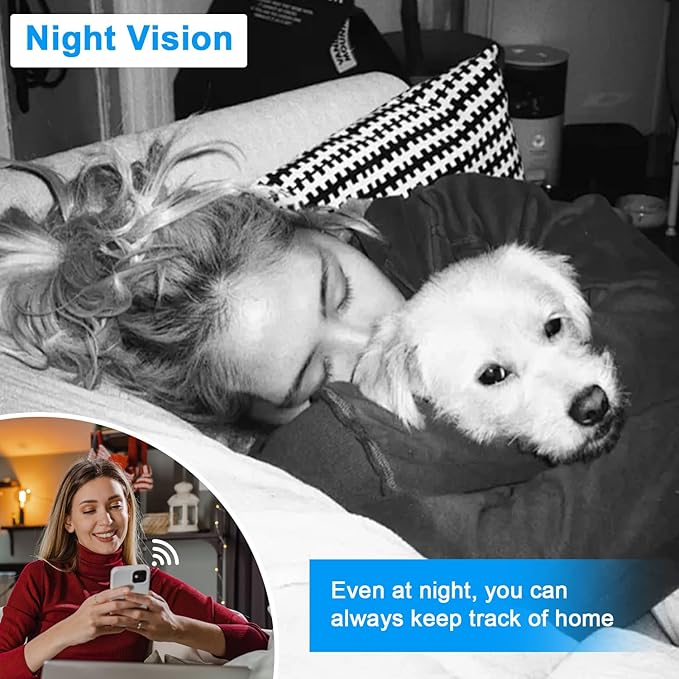 TANGMI Security Cameras WiFi Camera Smoke Detector Hidden Camera Video HD 1080P Wireless Small Nanny Cam Real-Time Spy Camera for Home with Night Vision and Motion Detection