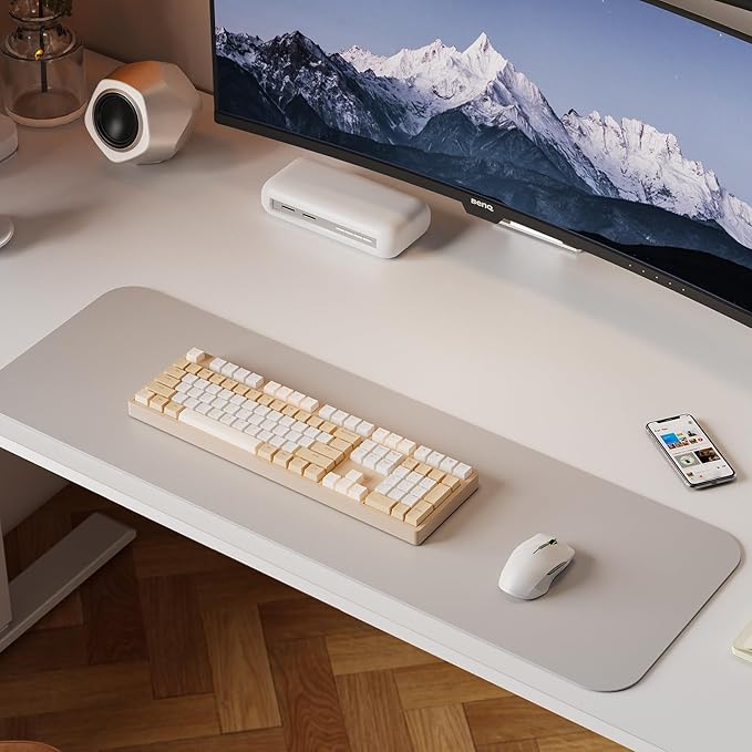 40x24 Inches Height Adjustable Electric Standing Desk with 2 Hooks for Home Office, Ergonomic Sit Stand up Desk with Splice Board, White