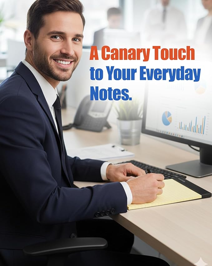Mintra Office Legal Pads - ((BASIC CANARY 6pk, 8.5in x 11in, NARROW RULED))