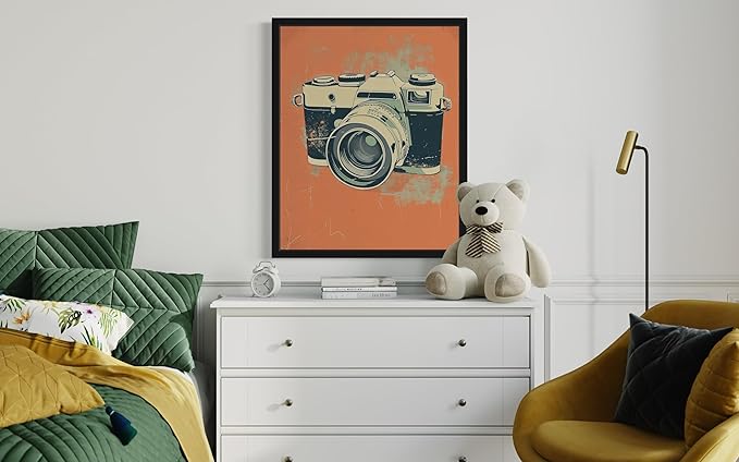 Vintage Camera Pop Art Poster Print, Vintage Retro Wall Art Decor Paintings Classic Artwork for Bedroom Living Room Decorations. 43 (11 x 14 inches, Unframed)