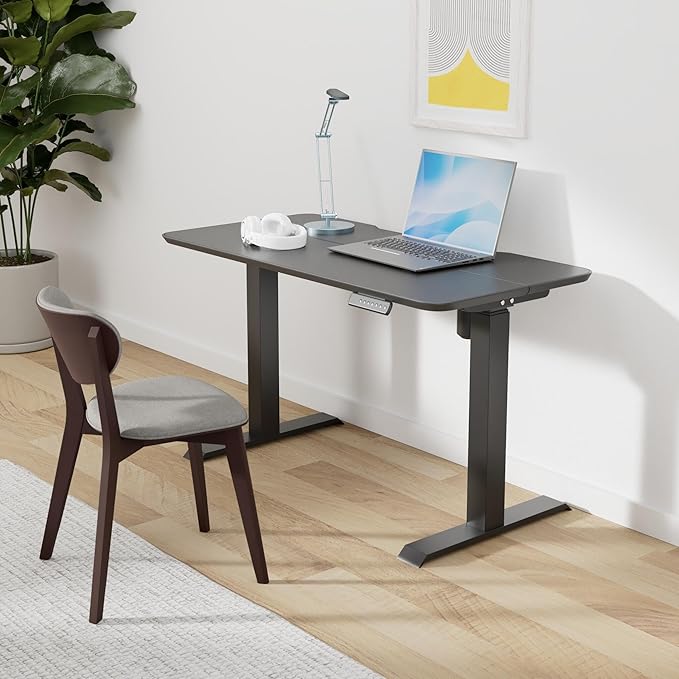 Vari Essential Electric Standing Desk for Home Office – 48x24 - White (Black)