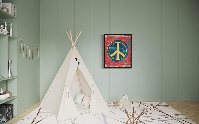 Peace Sign Pop Art Poster Print, Vintage Retro Wall Art Decor Paintings Classic Artwork for Bedroom Living Room Decorations. 43 (Peace Sign, 8 x 10 inches, Unframed)