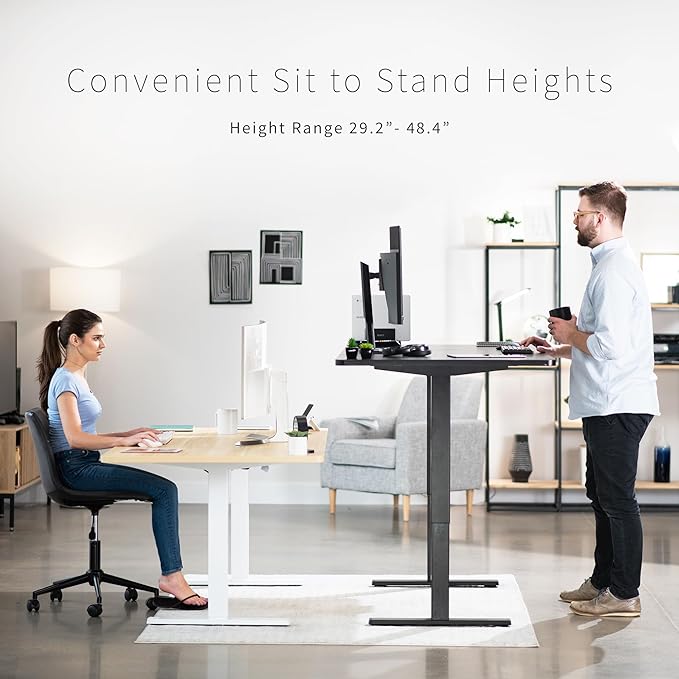 VIVO Electric 71 x 36 in Standing Desk, Memory Height Adjustment, 1B Series, Reclaimed Wood Top White Frame, DESK-KIT-1W7P-36