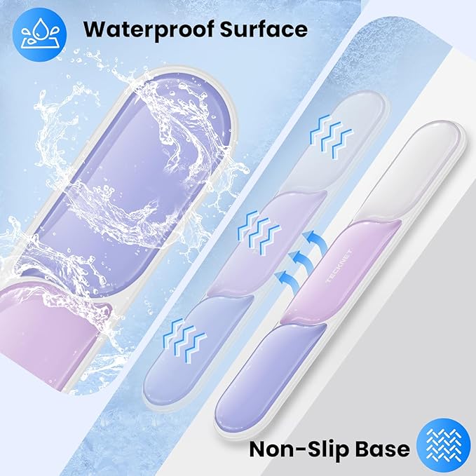 TECKNET Clear Gel Wrist Rest for Computer Keyboard, Ergonomic Gel Keyboard Wrist Rest Set for Typing Pain Relief, Comfortable Silicone Wrist Support Pad for Office/Computer/Laptop/Gaming, Purple