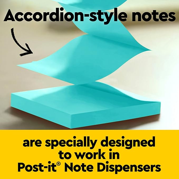 Post-it Pop-up Notes, 3x3 in, 12 Pads, America's #1 Favorite Sticky Notes, Poptimistic, Bright Colors, Clean Removal, Recyclable