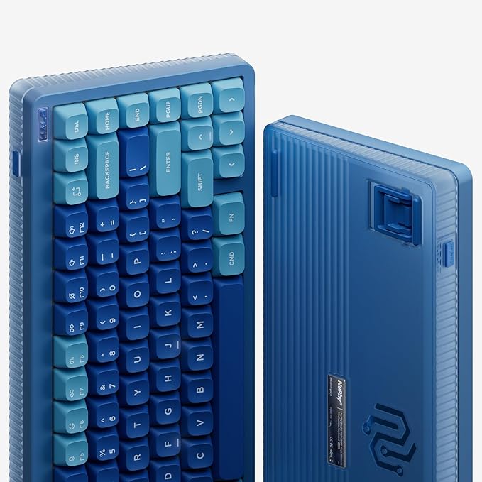 nuphy Halo75 V2 Mechancial Gaming Kyeboard,75% Wireless Hot Swappable Bluetooth Keyboard,83 Kyes RGB Backlit Keyboard,Support Bluetooth/2.4GHz/USB-C (Blue, Silent Red Clear-Top (45gf))