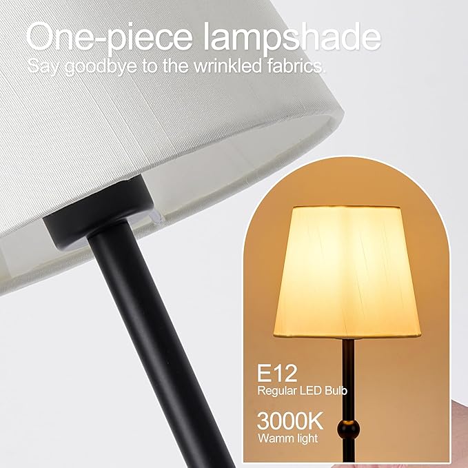 Portable Dimmable Desk Lamp LED Cordless Black Table Lamp Battery Powered Touch Control Table Lamp for Dining RoomBedroom Bar Camping Balcony.(LED Bulb Included)