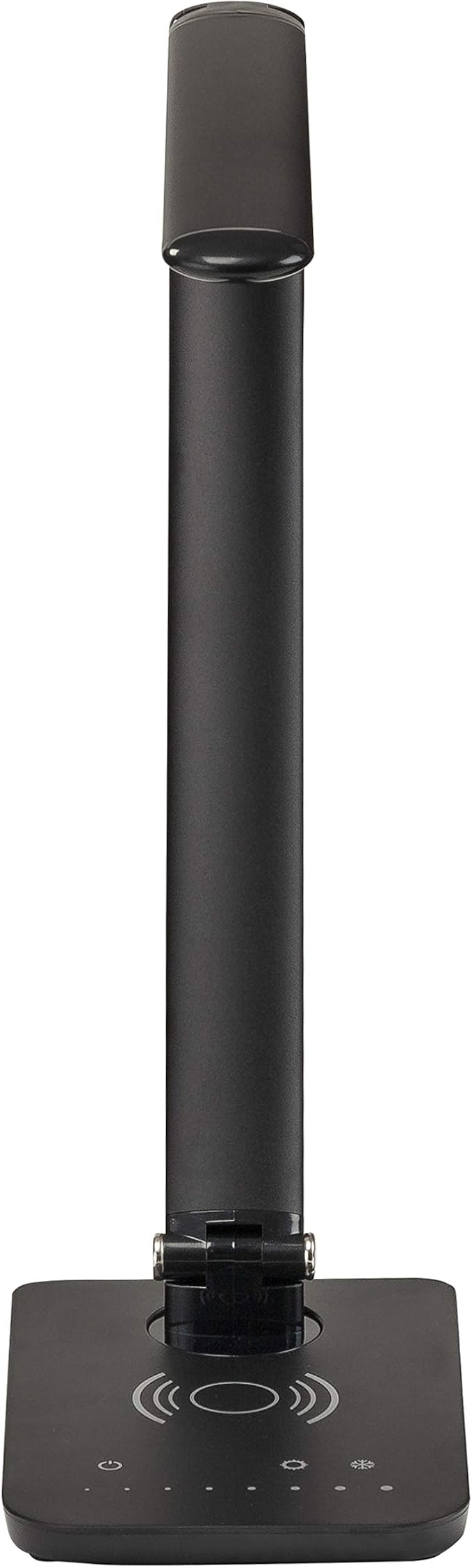 Safco 1009BL, Pivoting Neck, Built-in Wireless, USB Port Vamp LED Lamp with Charging Pad, Black
