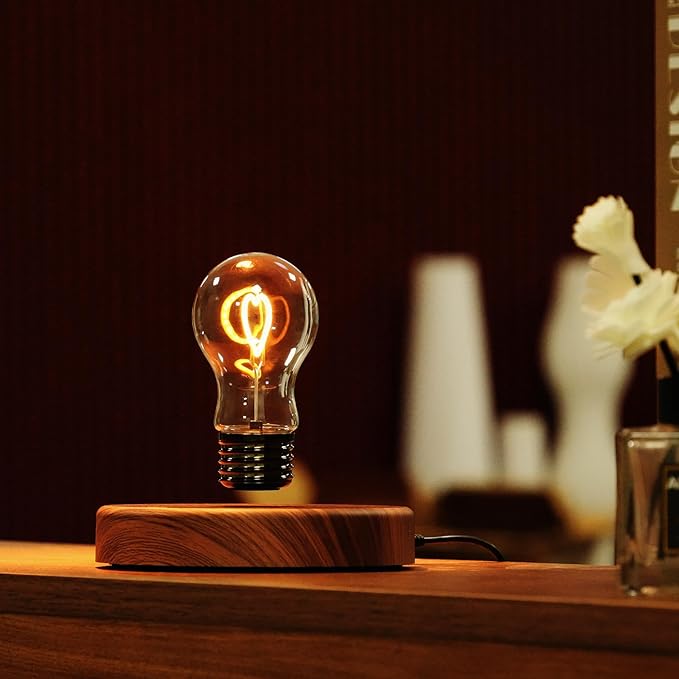 Magnetic Floating LED Light Desk Lamp Table lamp Night Light, 360 Degree Automatic Rotating Light for Unique Gifts Room Home Office Decor Tech Toys