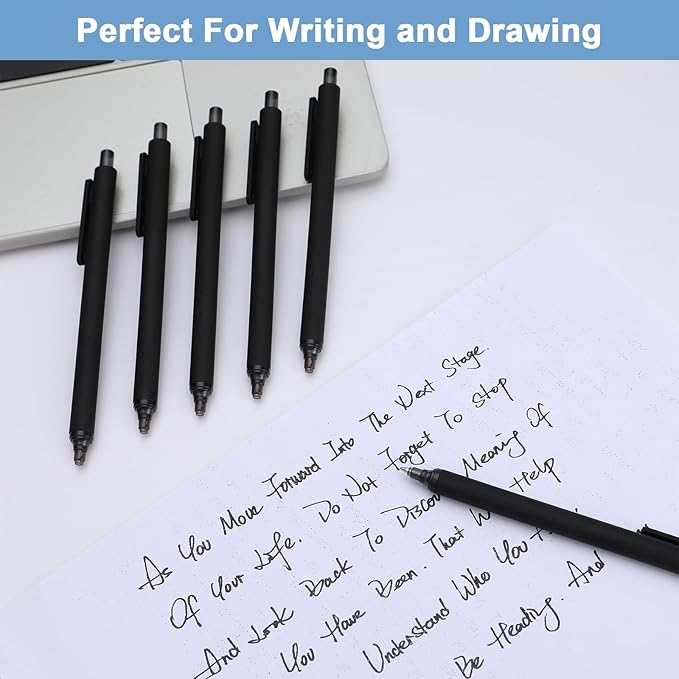 WY WENYUAN Pens Bulk, 30-Pack Black Ballpoint Pens (1.0mm Medium Point) - Smooth Writing No-Smear Click-Type Bulk Pens for School,Corporate,Journals