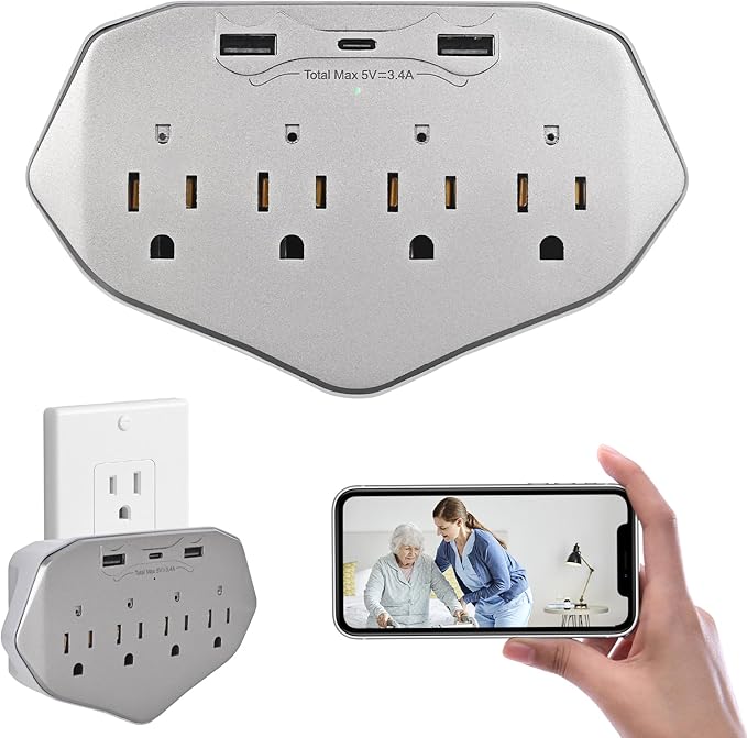 Wall Outlet Hidden Camera 45W Faster Charger Spy Camera Nanny Cam for Home, Office and Business Security with Wi-Fi HD 1080P Connectivity