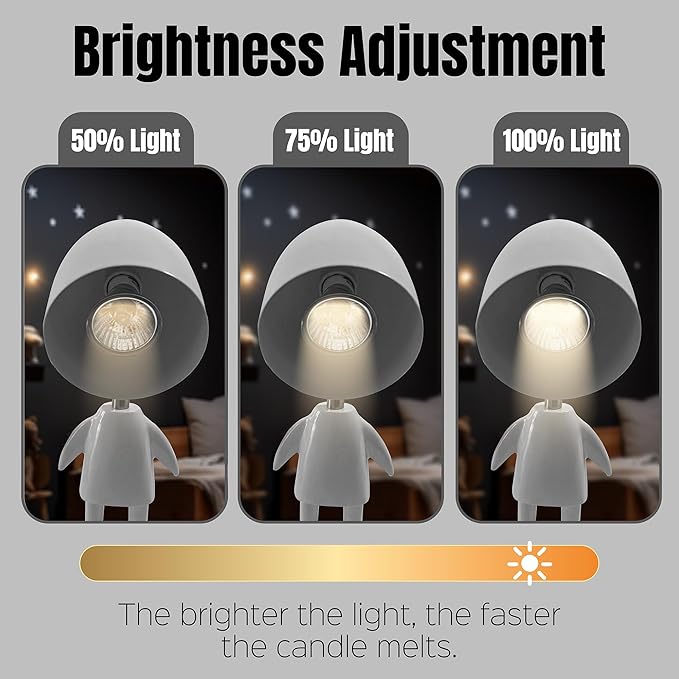 XoooX Gray Robot Candle Warmer Lamp with Timer - Adult, Kids and Boys Office Desk and Bedroom Decor Lamp; Gaming Room Decor Aesthetic; Fun Man Cave Cool Stuff; Robot Scented Candle Melter Diffuser