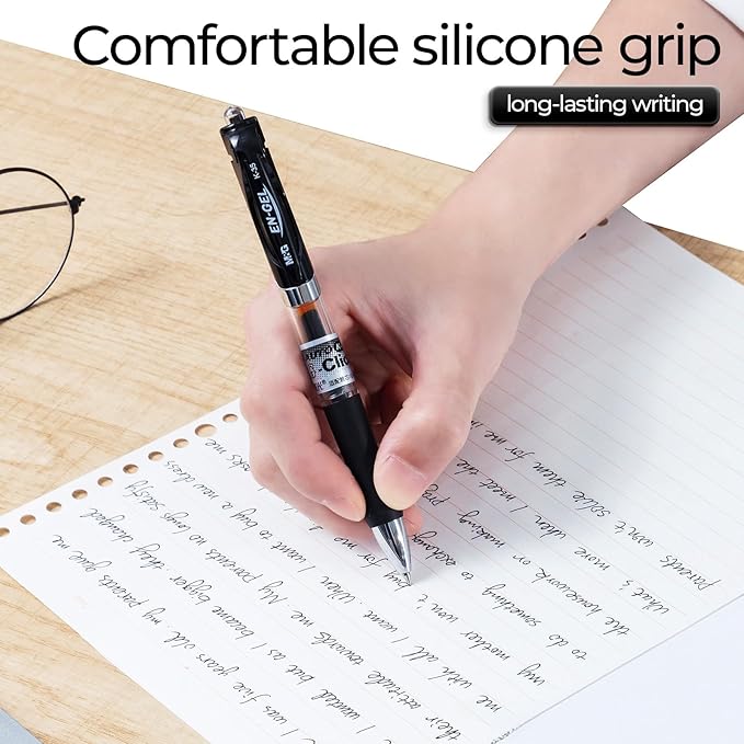 M&G 12 Pcs Gel Pens, Black Ink Pens Medium Point 0.7mm, Retractable Gel Ink Pens with Premium Ink & Soft Grip for Smooth Writing Office School Home Men Women