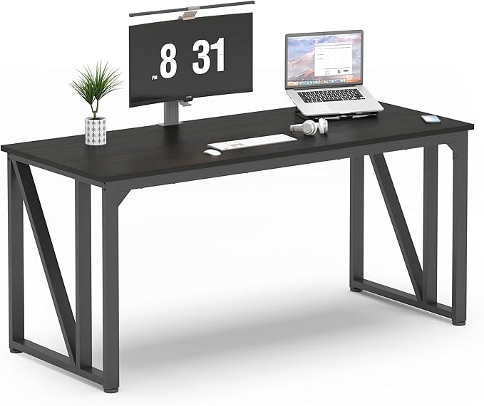 NSdirect Computer Desk 62.2×22.8 Inch Gaming Desk with Deeper & Thicker Desktop, Office Desk Work Desk for Home Office, Black