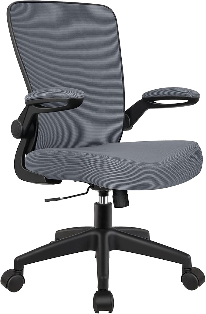 FelixKing Office Chair, Ergonomic Desk Chair Breathable Mesh Chairs Adjustable High Back Lumbar Support Flip-up Armrests, Executive Rolling Swivel Comfy Computer Chairs Home Office Slate Gray