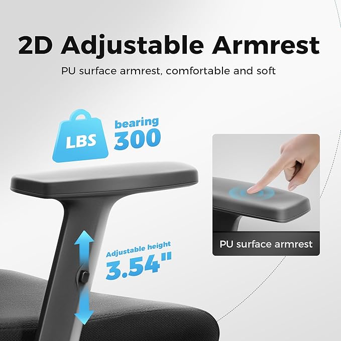 MAISON ARTS Mesh Office Chair Ergonomic Home Desk Chair Mid-Back Computer Task Chair with Breathable Mesh and Adjustable Armrests for Home Office