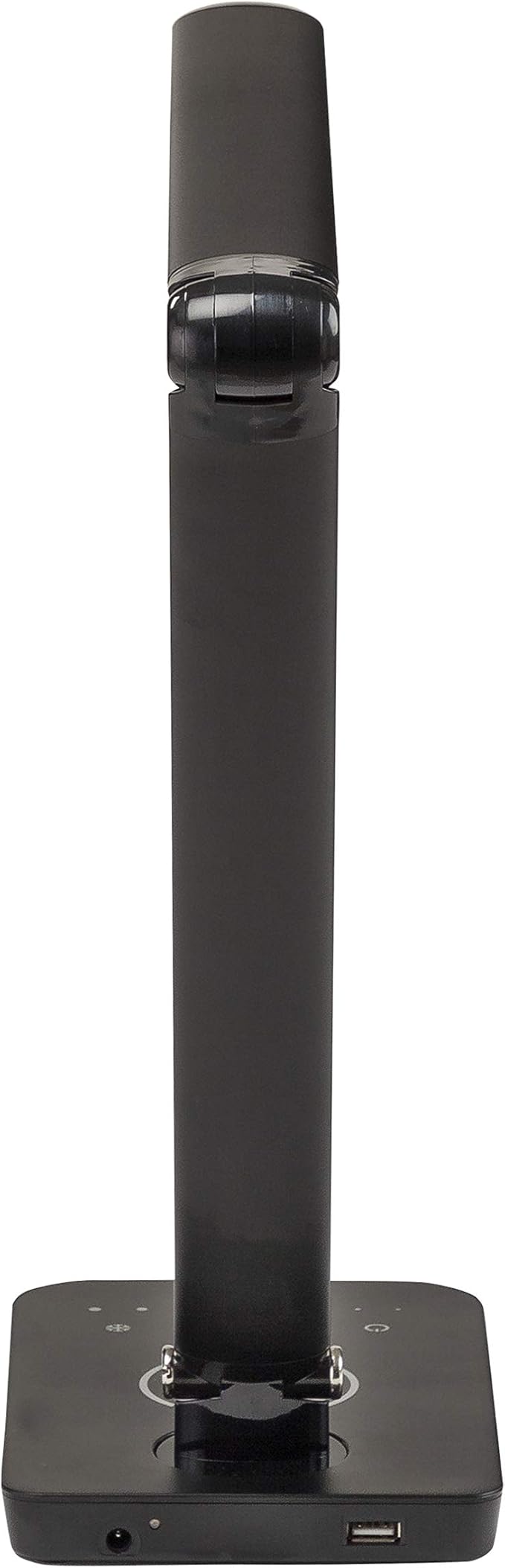 Safco 1009BL, Pivoting Neck, Built-in Wireless, USB Port Vamp LED Lamp with Charging Pad, Black