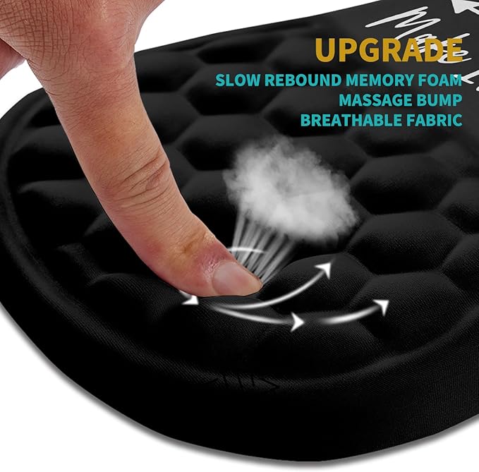 Hokafenle Ergonomic Mouse Pad Wrist Support, Wrist Rest Mousepad for Carpal Tunnel Pain Relief with Integrated Memory Foam Slope Massage Bulge (11.8x7.9 inch,Inspirational Quote