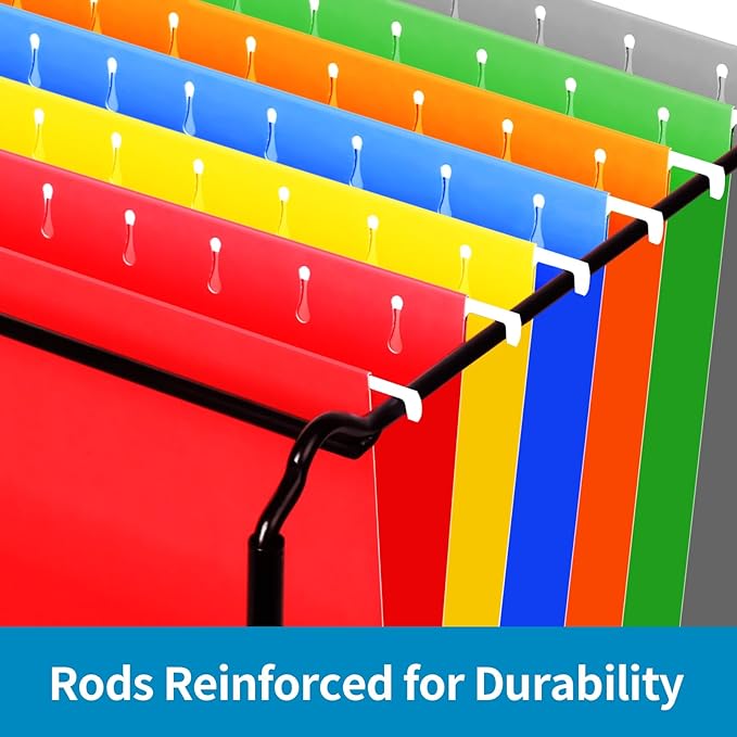 36 Pack Hanging File Folders, Letter Size with 1/5-Cut Adjustable Tabs, 12 Selected Color - File Folder Organizer for Filing Cabinet Office Home, Designed for Bulky Files, Medical Charts