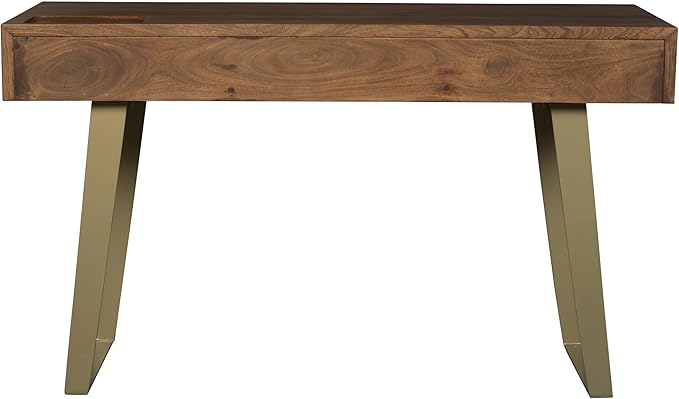 Hekman Writing Desk - Durable Solid Wood Secretary Table with Metal Legs, Executive Workstation with Drawers, Modern Home Office Desk, Study Table for Work, Wooden Home Office Furniture with Storage