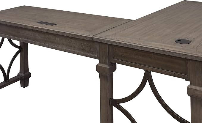 Martin Furniture Desk And Return, Weathered Dove