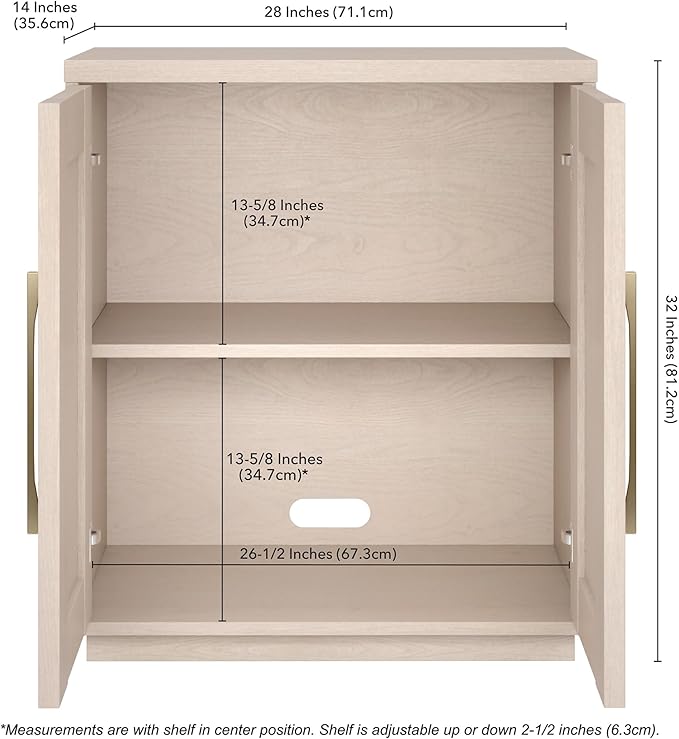 Henn&Hart Tillman Accent Cabinet, 28" Wide, Off-White