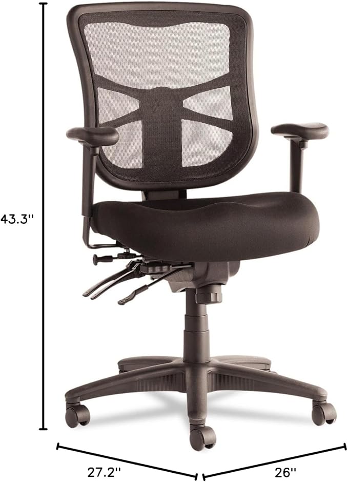Alera Elusion Series Mesh Mid-Back Multifunction Chair, Black