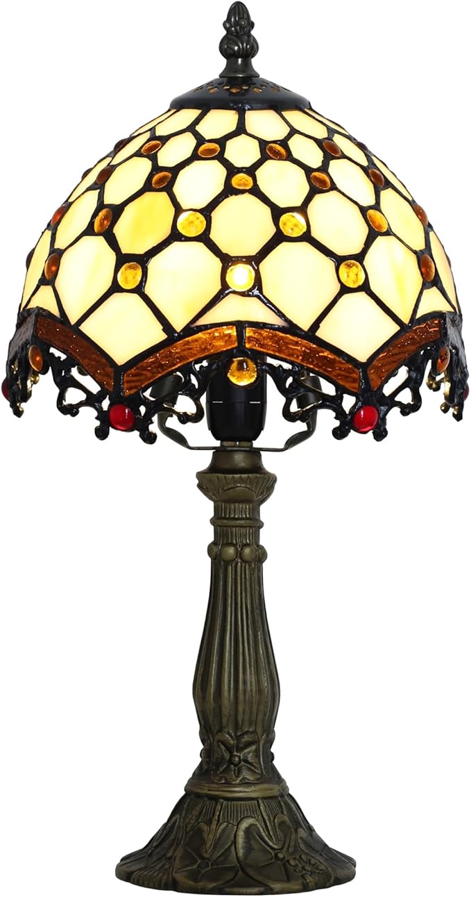 Tiffany Table lamp 8-inch Retro Stained Glass lamp Suitable for bedrooms Beside The Bed Living Room Night Lights and Home Offices