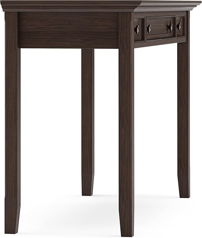SIMPLIHOME Amherst SOLID WOOD Transitional 54 Inch Wide Desk in Farmhouse Brown, For the Office Desk, Writing Table, Workstation and Study Table