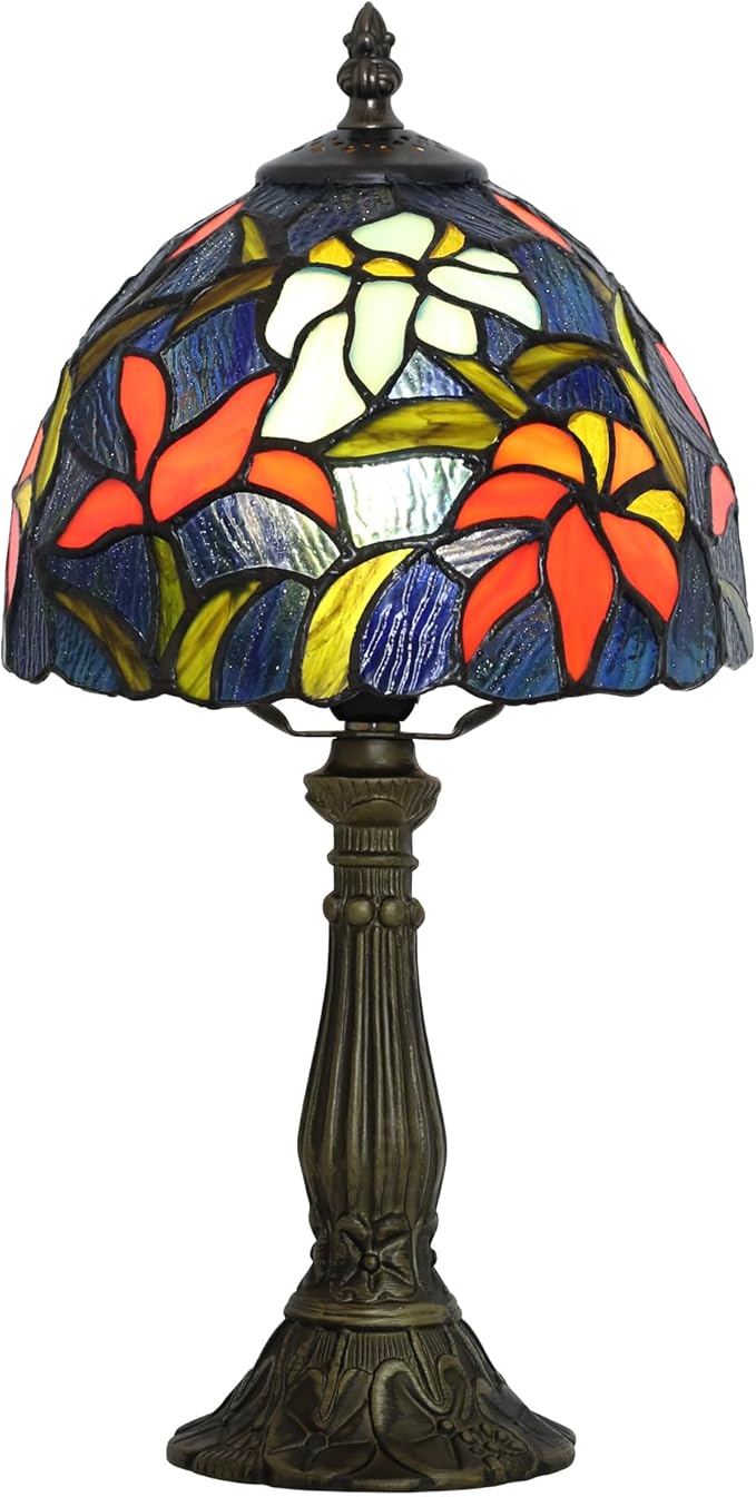 Tiffany Table lamp Suitable for use as a Bedside lamp in The Bedroom or a Night Light in The Living Room It is a Stained Glass lamp 8-inch Small Vintage lamp and is Suitable for Home Office use