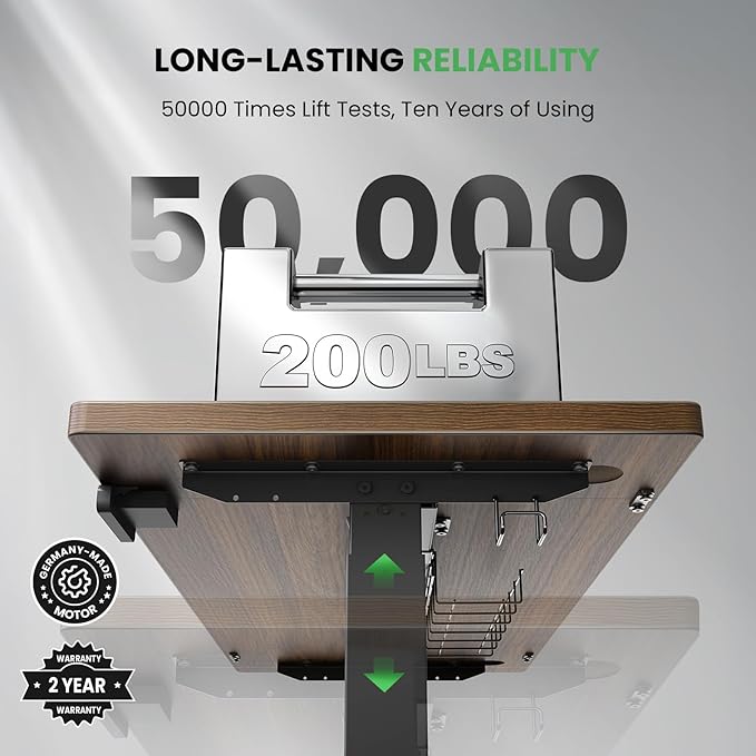 SIAGO Electric Standing Desk Adjustable - 48 x 24 Inch Sit Stand up Desk with Cable Management - 3 Memory Preset Adjustable Height Table