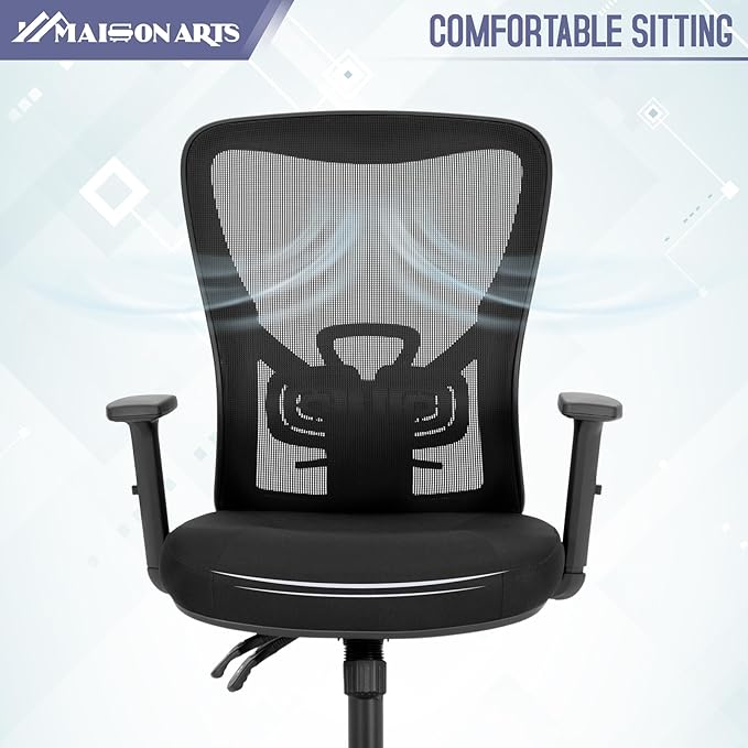 MAISON ARTS Ergonomic Mesh Office Chair, High Back Computer Task Chair Desk Chair with Adjustable Armrest and Lumbar Support for Home Office