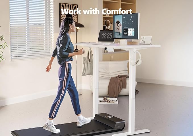 YDN Electric Standing Desk Adjustable Height, Stand up Desk with Cable Management, Home Office Desks with Splice Board & Frame, 40 x 24 Inches, White Top