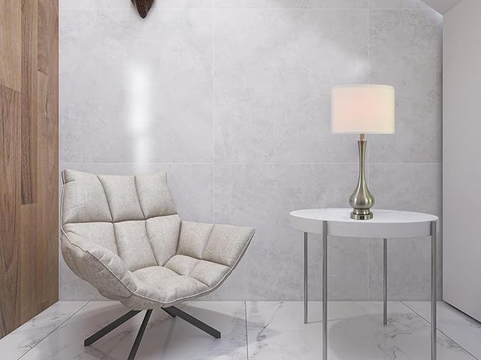 Touch Lamp for Bedroom, Nightstand Lamp with USB Port & White Shade, Tall 30" Beside Lamps with Metal Base Design, 3 Way Dimmable Touch Control Table Lamps for Living Room, Bedroom, Office