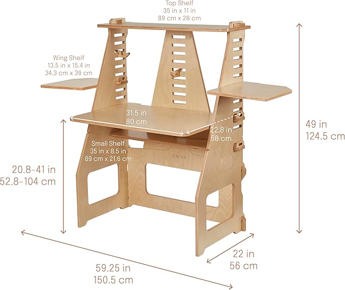 ModDesk Adjustable Desk, Standing Desk, Natural