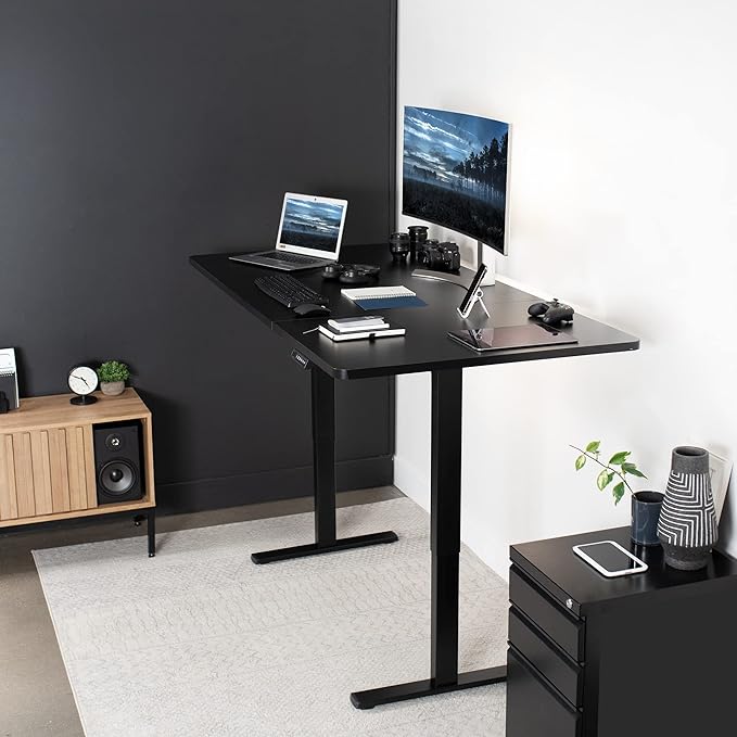 VIVO Electric 71 x 36 in Standing Desk, Memory Height Adjustment, 1B Series, Black Top Black Frame, DESK-KIT-1B7B-36