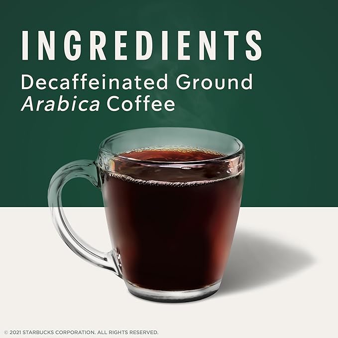 Starbucks K-Cup Coffee Pods, Medium Roast Coffee, Decaf House Blend for Keurig Coffee Makers, 100% Arabica, 1 box (22 pods)