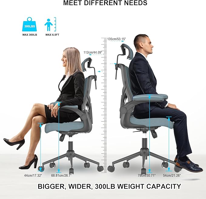Home Office Chair, Ergonomic Comfy Desk Chair, High Back Computer Chair- Adjustable Headrest with Flip-Up Arms, Lumbar Support, Swivel Executive Task Chair (Modern, Black Coral)