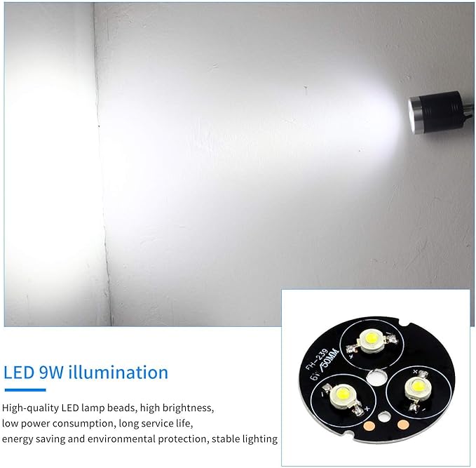 Magnetic Light, Led Machine Light, Magnetic Gooseneck Work Light 900 Lumens 120 Volt IP66 Water Proof Lamp for Machine Tools Lathe Milling Drill Press Industrial Workbench Lighting