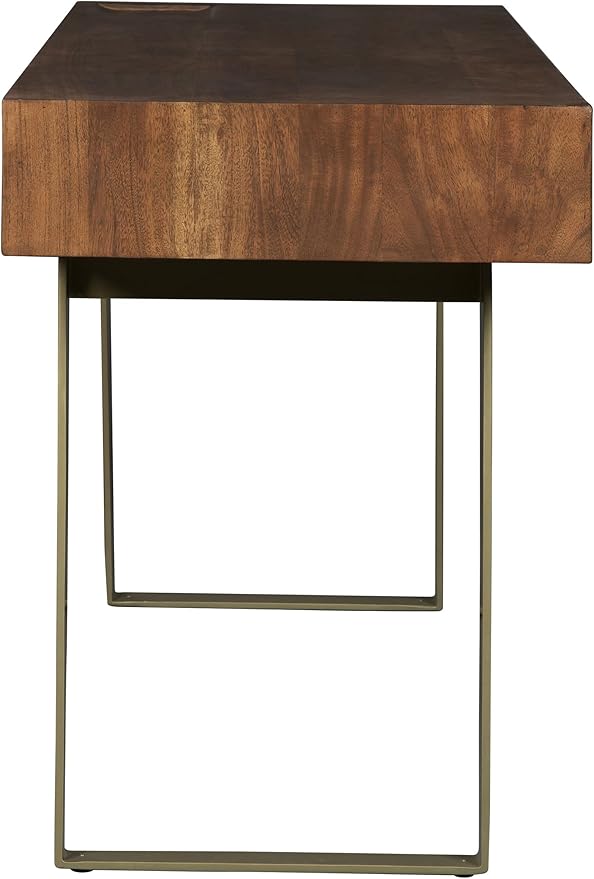 Hekman Writing Desk - Durable Solid Wood Secretary Table with Metal Legs, Executive Workstation with Drawers, Modern Home Office Desk, Study Table for Work, Wooden Home Office Furniture with Storage